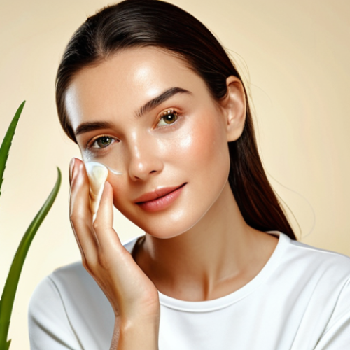 Home 6 **
"A serene woman with healthy, glowing skin, gently applying moisturizer to her face, fully clothed, modest attire, against a backdrop of natural ingredients like honey and aloe vera, soft lighting, safe for work, appropriate content, professional skincare ad."
**